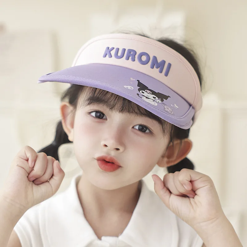 

Anime Sanrios Hat Kuromi Summer Sunscreen Hat Retractable Wide Brim of Hat Uv Protection Sun Protection Breathable Sunshade