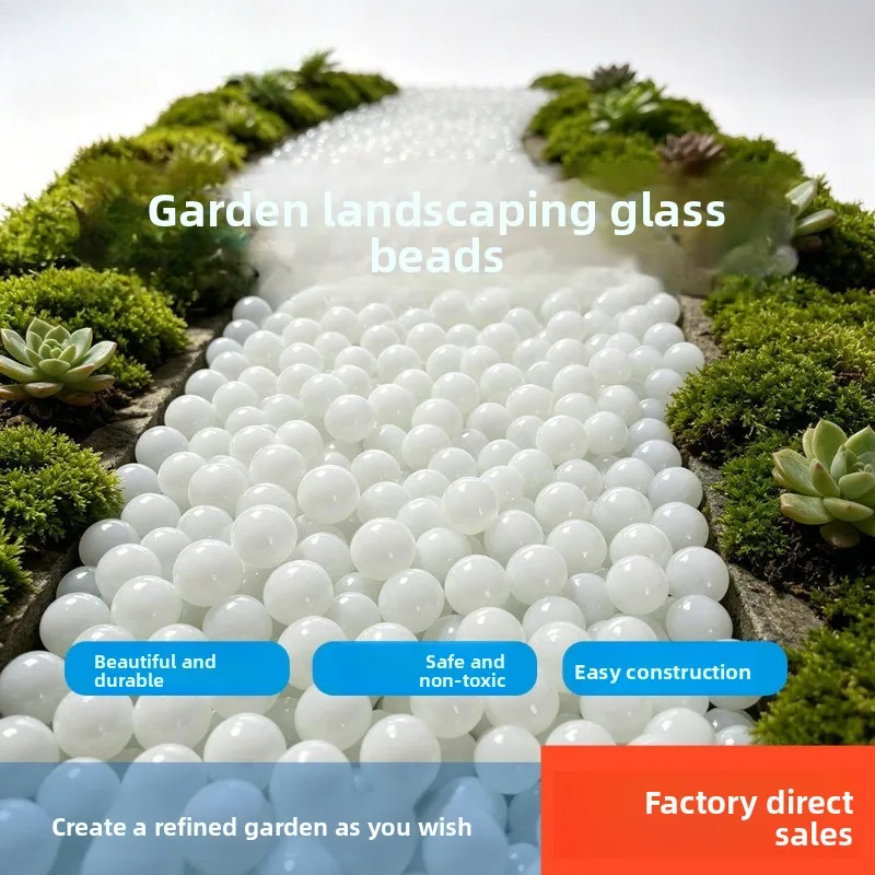 White Glass Beads, Hydroponic Plant Pebbles, Vase Bottom Sand, Top Dressing for Pothos & Coin Grass Decoration