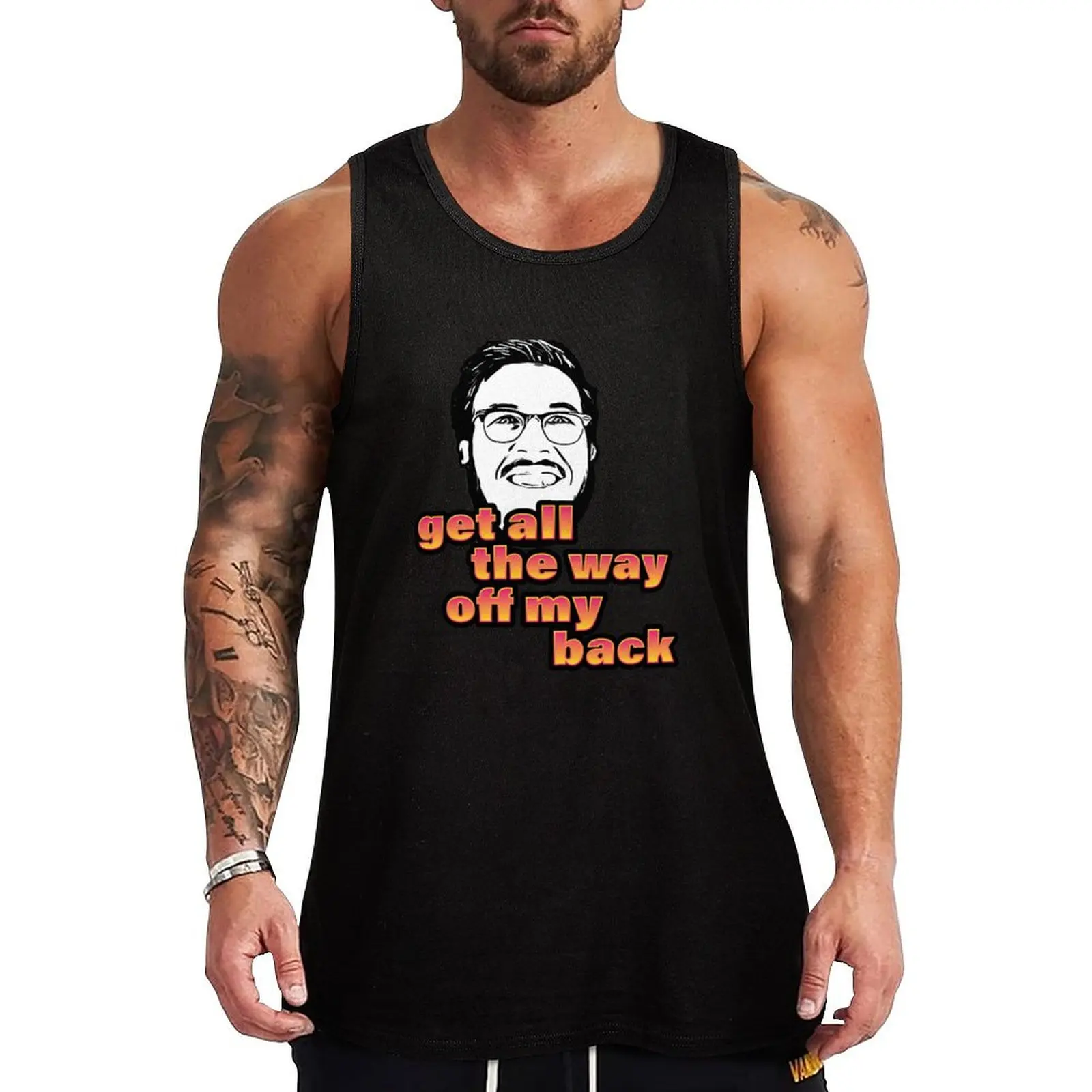 

Pitch Meeting - Get all the way off my back - PINK YELLOW Tank Top gym clothing men Men's t-shirt vest for men