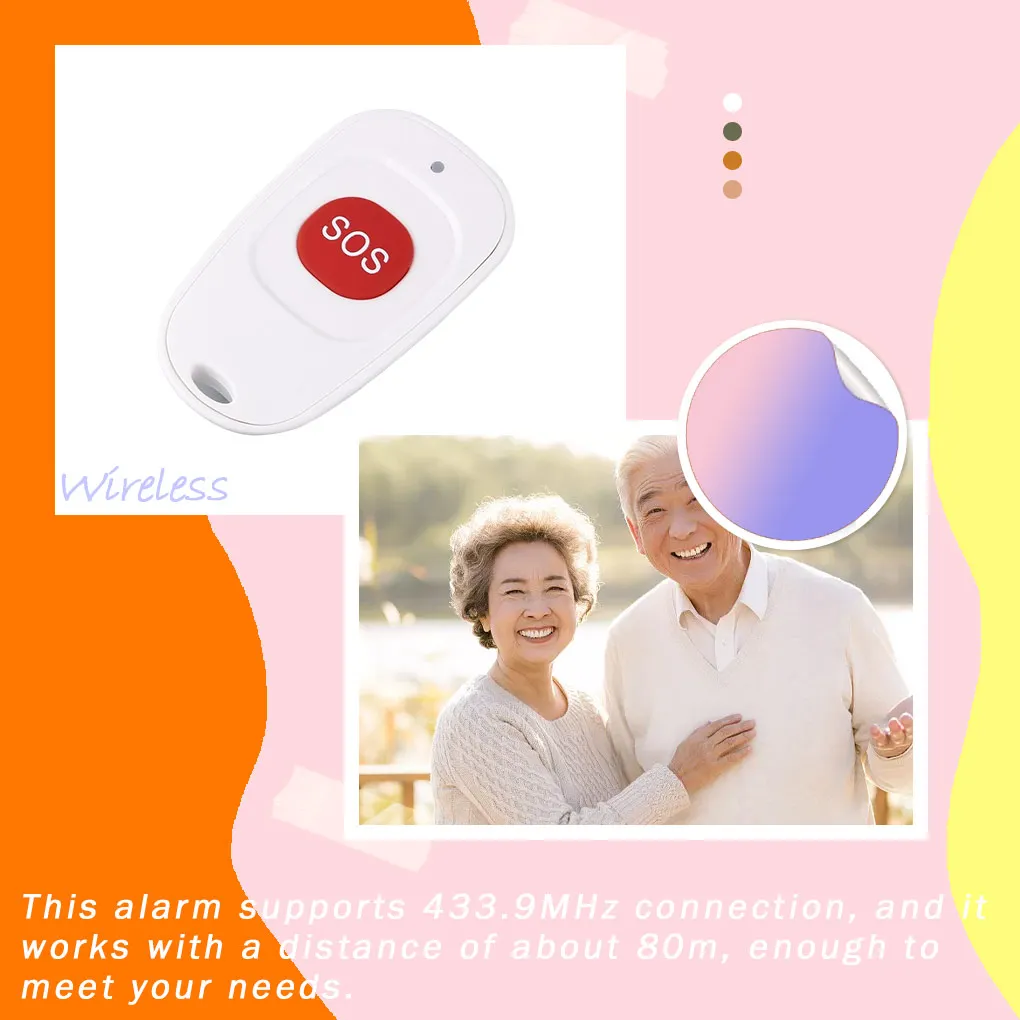 Mini Emergency Button Wireless Plastic Doorbell Call Alarm Outdoor Electronic Battery Operated Pressing Accessory