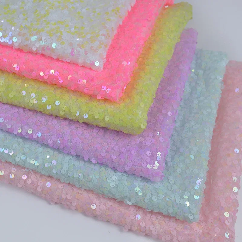 

Encrypted Colorful Sequin Fabric DIY Wedding Party Dresses Shoes Hat Stage Background Decoration Shiny Glitter Fabric Multicolor