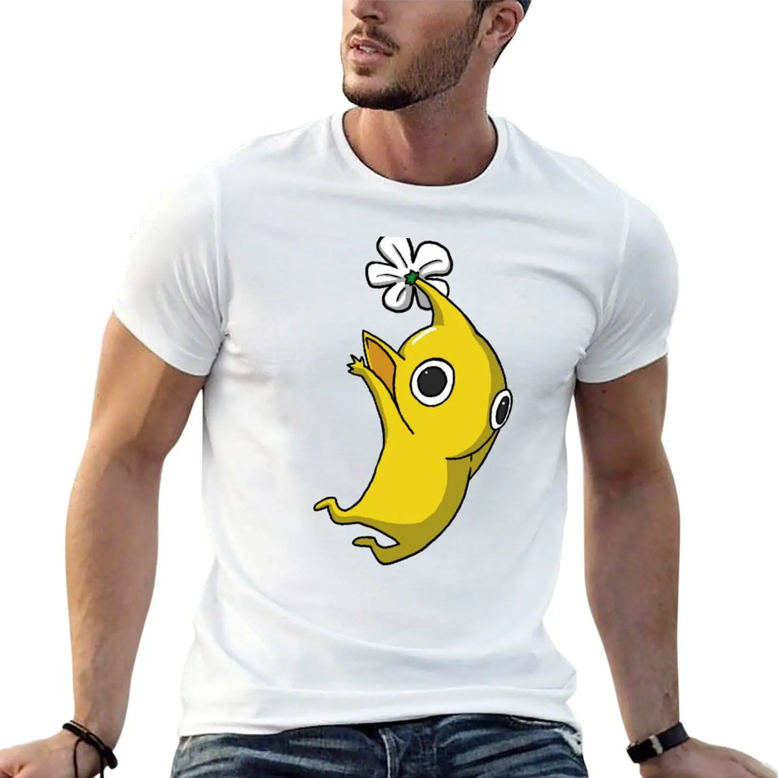 

Yellow Jumping Pikmin T-Shirt cotton t shirt pack t shirt custom print man graphic t shirt T-shirt