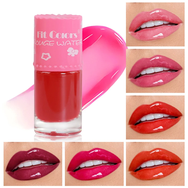 Brillo de labios hidratante de espejo de 6 colores, Mini taza antiadherente, lápiz labial líquido, gelatina transparente, Pintalabios, Cosméticos Coreanos