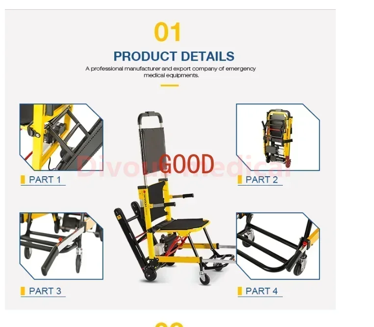 مصنع توريد جودة عالية تصميم جديد كرسي متحرك كهربائي قابل للطي لتسلق السلالم كبار السن رفع المعونة عجلة كرسي