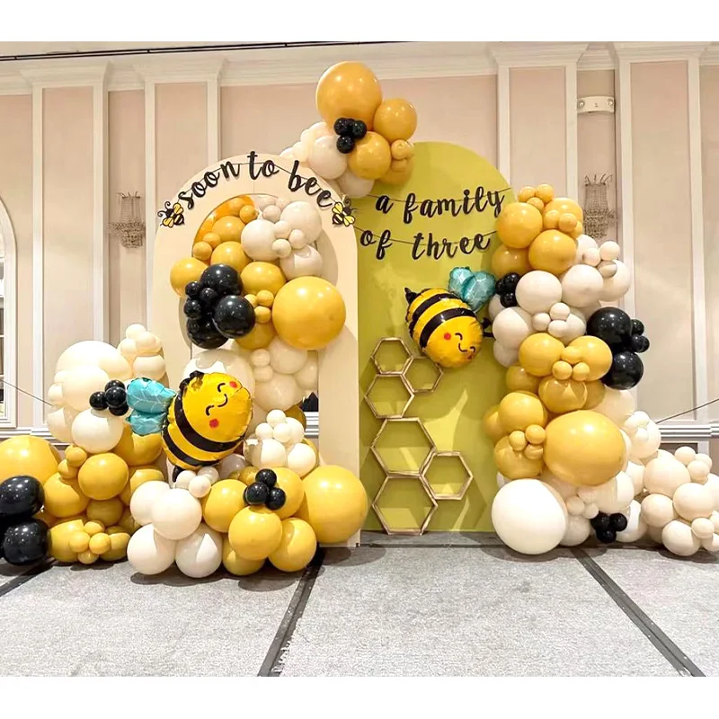 Niedliche Kleine Biene und Freunde Folienballons Bogen-Girlanden-Set Latexballons Zahlenballons Geburtstag Babyparty Dekoration