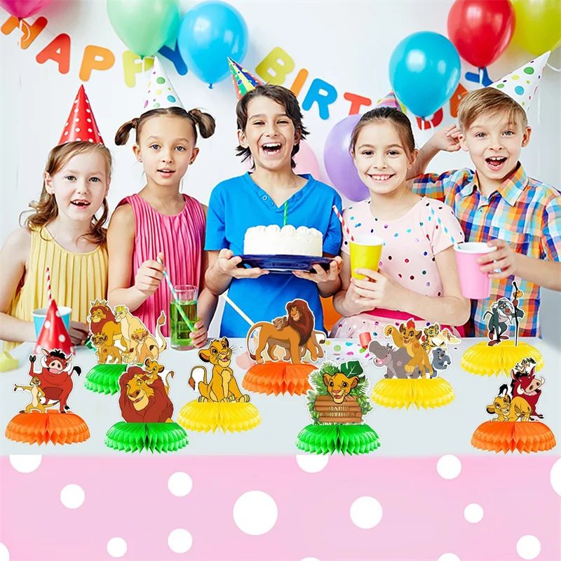 Nieuwe 9-delige Lion King verjaardagsfeestje decoratie kinderfeestartikelen cupcake decoratie achtergrond middelpunt
