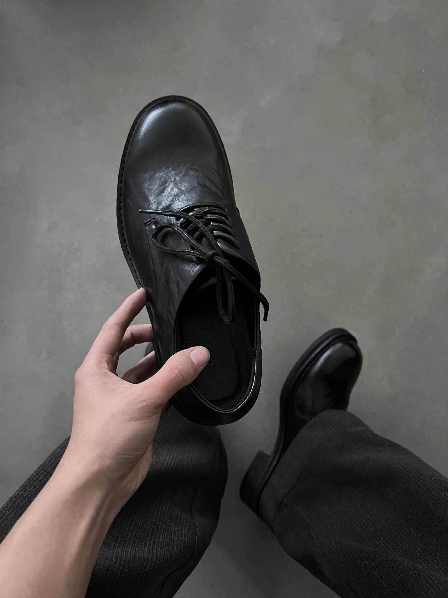 Men's round Toe  Shoes Formal Wedding Groom Shoes Thick Bottom Leather Shoes CleanFit Style Business English Style Casua...