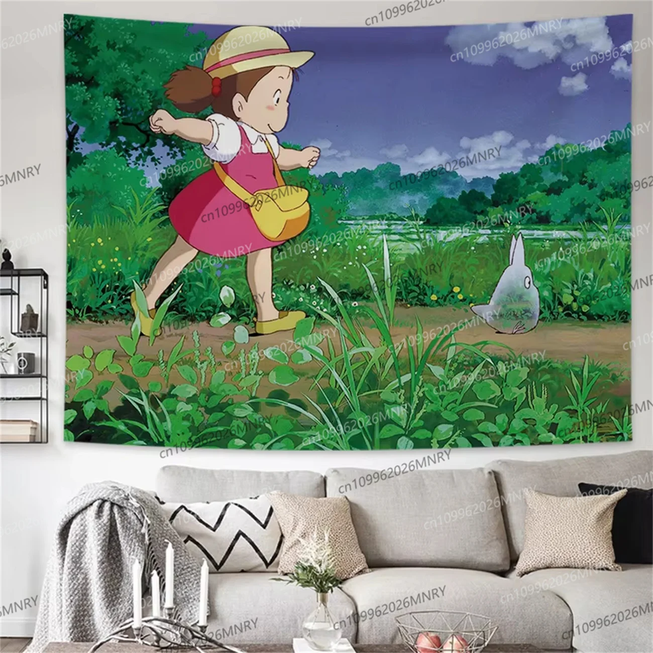 Hayao Miyazaki Totoro Background Cloth Ins Hanging Cloth Anime Hanging Paint Wall Bedhead Tapestry Dormitory Wall Cloth Tapestry view 5