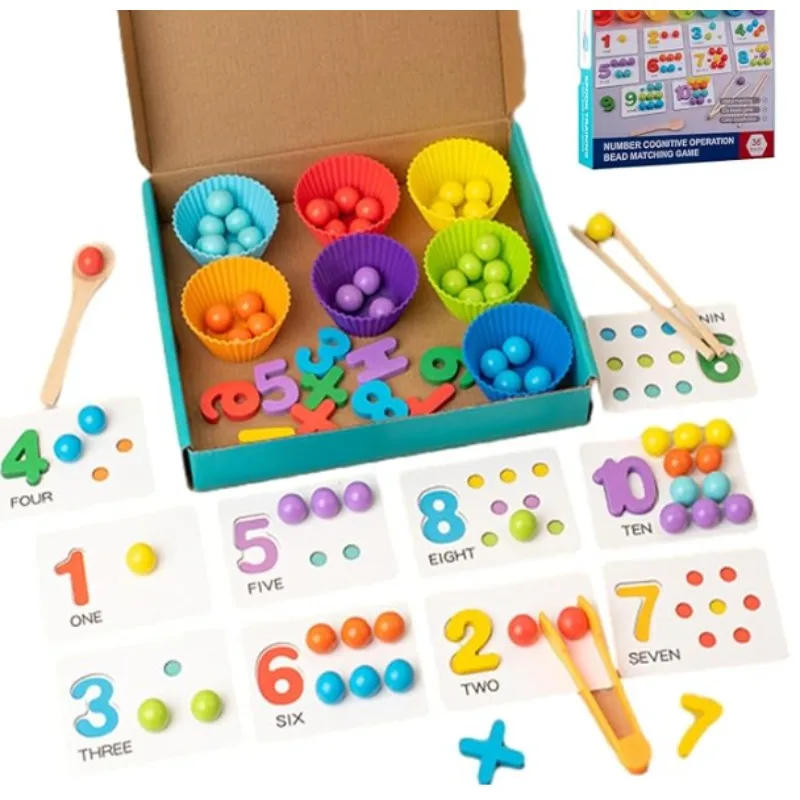 Montessori Arithmetic Math Toy Set - Silicone Digital Learning Stimulates Creativity and Introduces Early Math Concepts in Fun