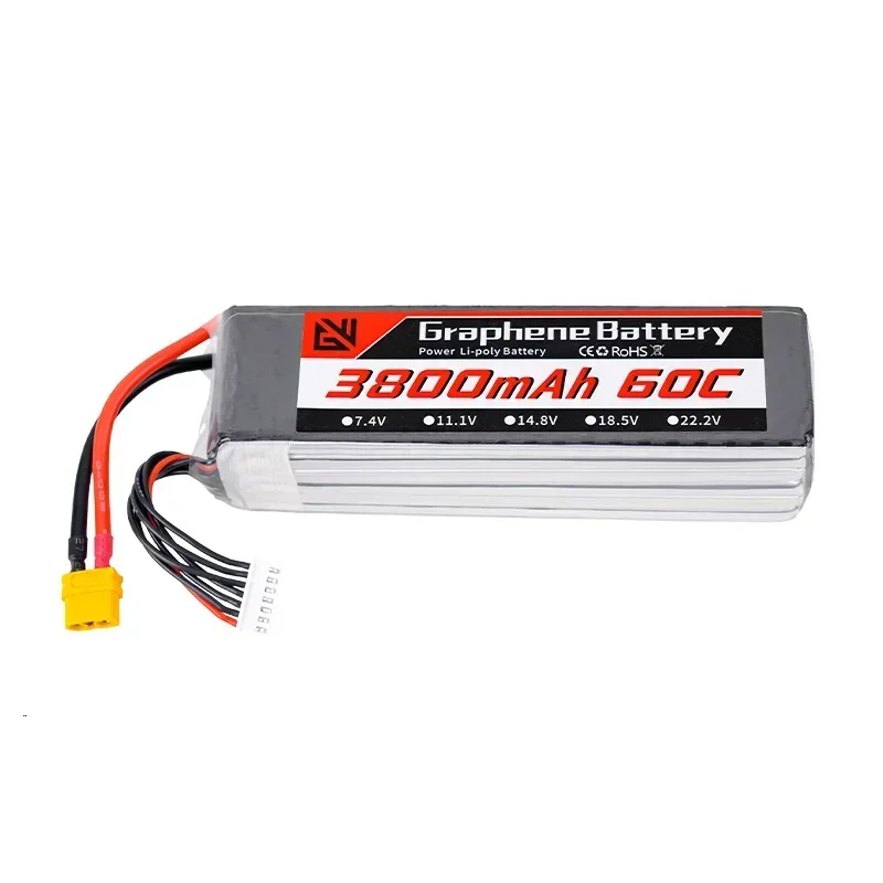 Drone battery 22.2V 6S lithium battery 3800mAh 60C suitable for remote control cars  ship models  aircraft models  racing models