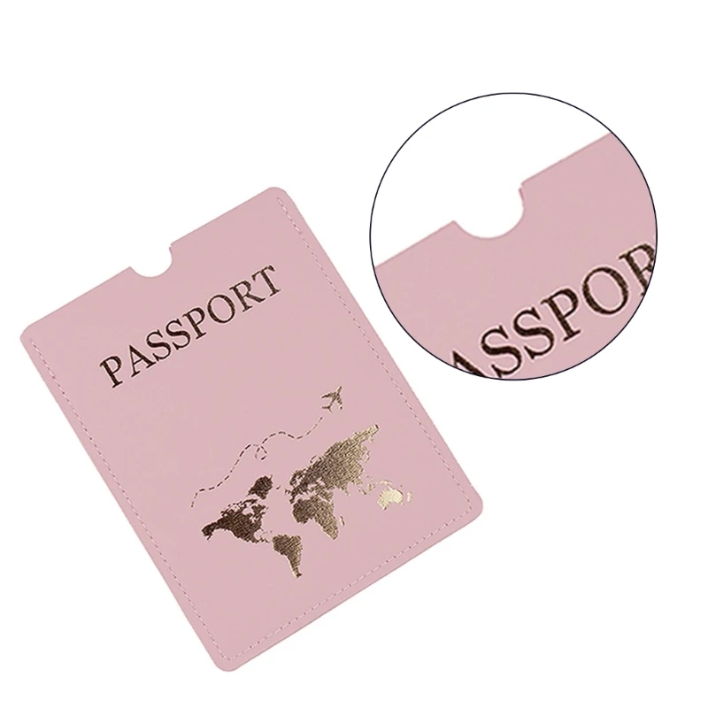 E74B Funda pasaporte PU avión Simple para hombres y mujeres, tarjetero, regalo boda