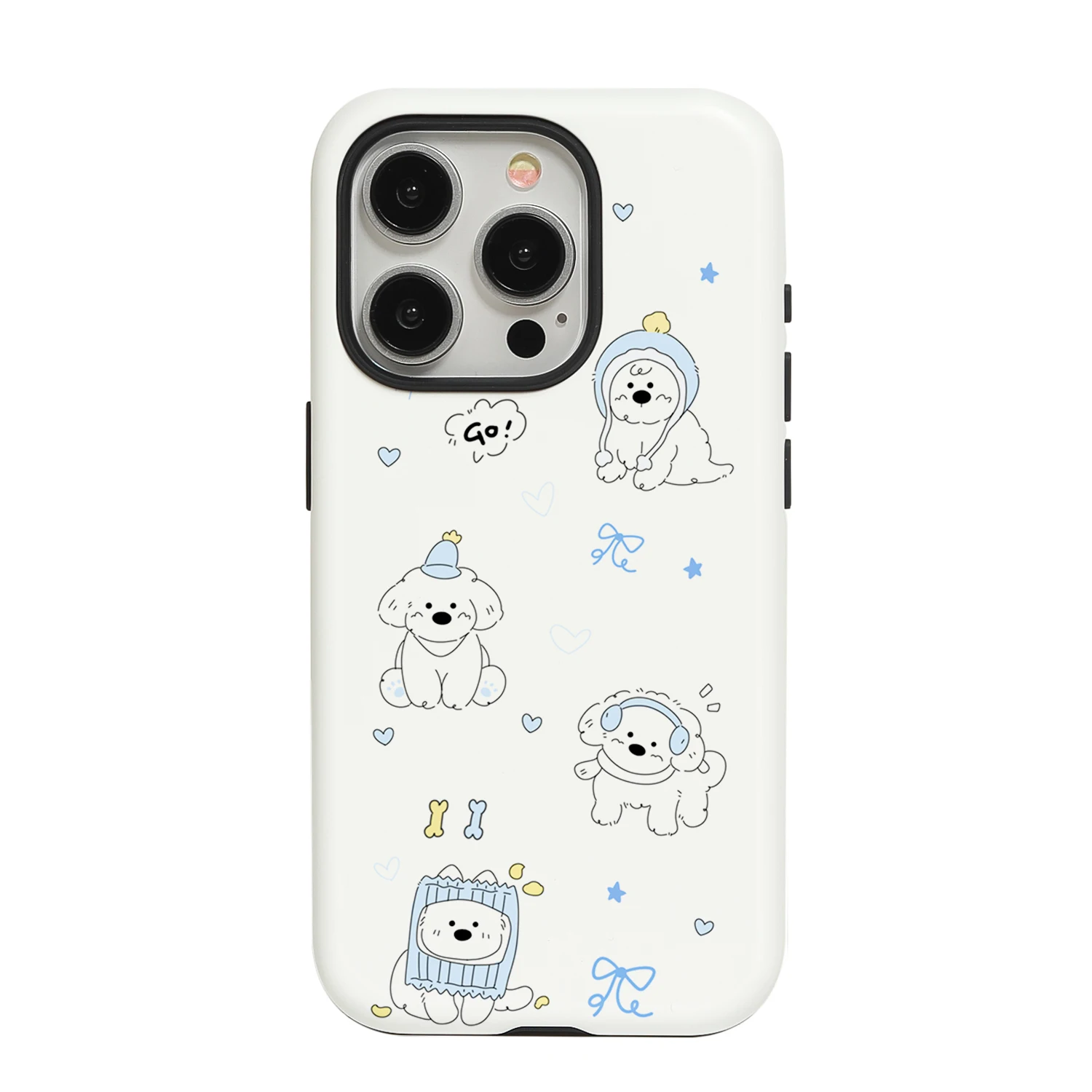 

Fun little dog phone case For iPhone 16Pro Max 15 14 13 12 11 Shockproof Back Cover,Film Frosted full coverage iphone case cover
