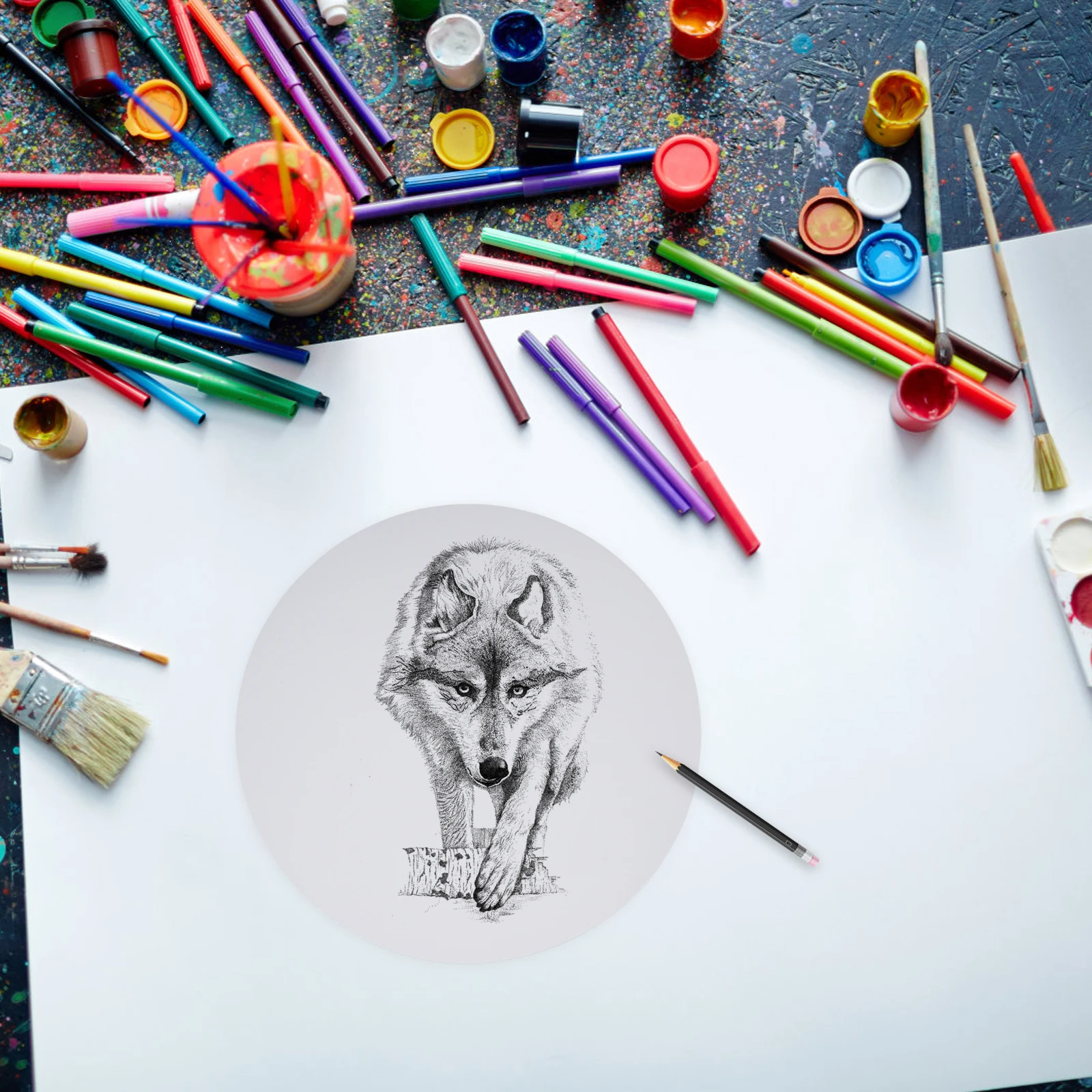 50 قطعة من ورق رسم دائري من البطاقات البيضاء لتقوم بها بنفسك لوحة ماندالا رسم مشاريع فنية شرائح ورق دائرية من الورق المقوى للفنان #3