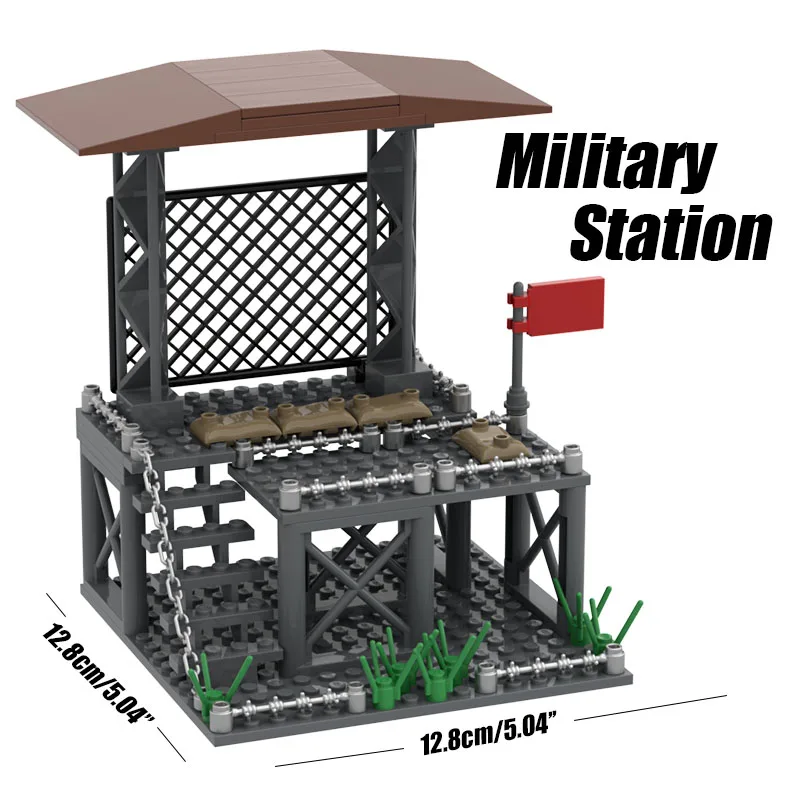 World War Ii Military Camp Military Base Observation Tower Sentry Building Blocks Boy Toy Gift Model Collection