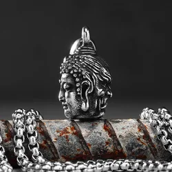 Good and Evil Buddha Demon Stainless Steel Men Women Necklaces Pendants Chain Punk Trendy Jewelry Creativity Gift Wholesale