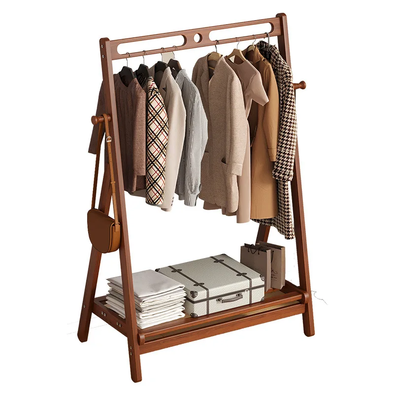 

Bedroom hanger floor-to-ceiling vertical foldable household indoor hanging clothes rack