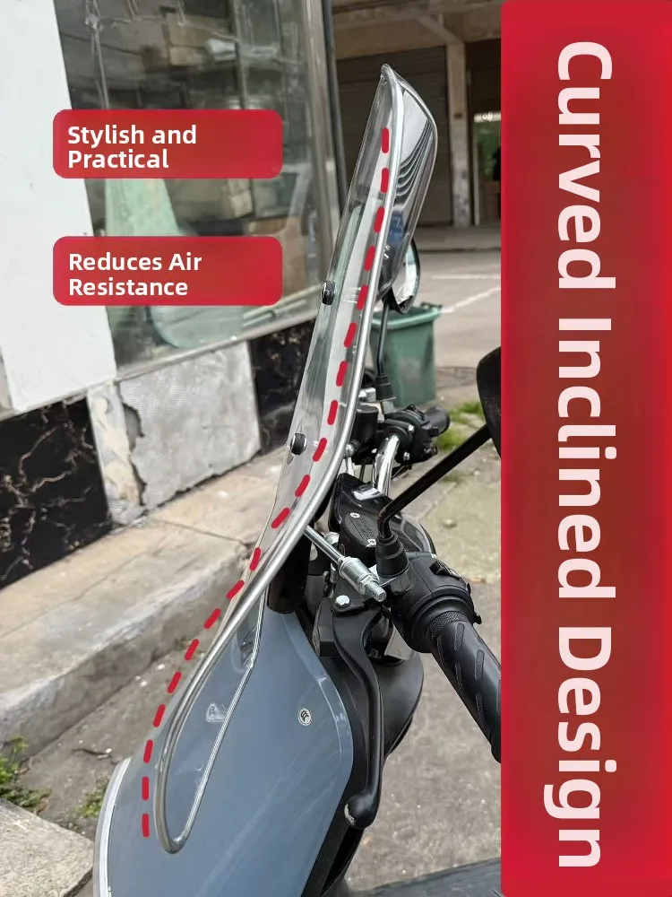 Universal  Vehicle Windshield Protector Hand Guard Tricycle High Definition Glass Pedal Wider And Taller Windshield