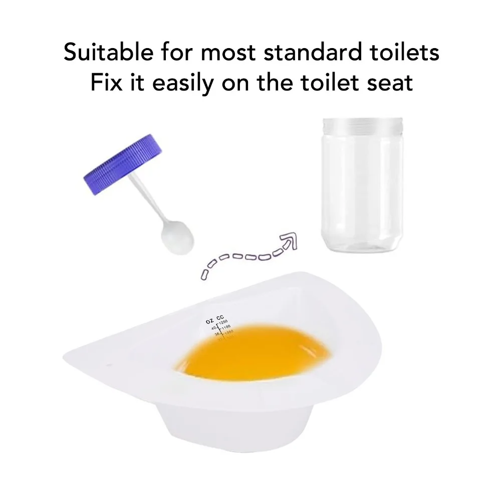10Pcs Plastic Graduated Female Specimen Bedpan White 1200ml Body Fluid Collection Container