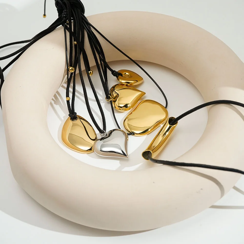 ENFASHION Para Mujer Irregular Pendant Necklace For Women's Stainless steel 18K Plated Gold Fashion Delicated Jewelry P253537