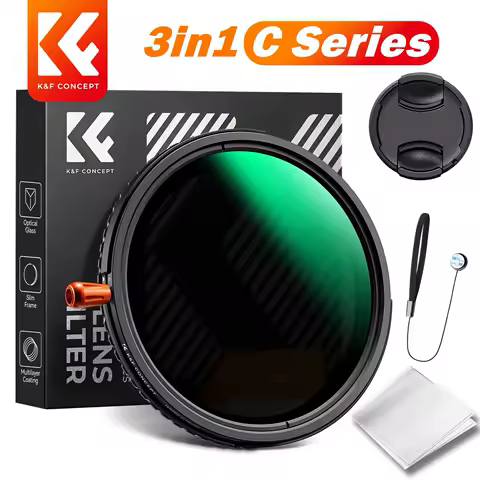 K&amp;F Concept 3in1 Filter ND CPL 1/4 Black Diffusion Filter ND2-ND32 1/4 Black Mist Pro Filter Multifunction Filter 67mm 37-82mm