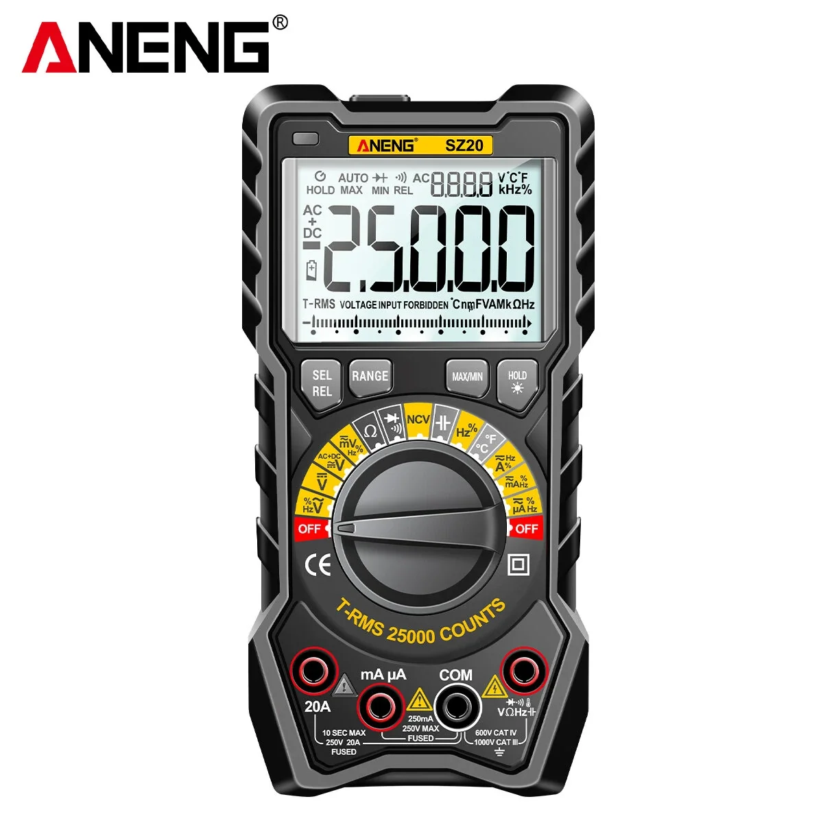 ANENG SZ20 25000 Counts Multimeter Smart Manual Range Meter NCV AC DC Ohm Hz Smart Manual Range Digital Multimetro Tester Tools