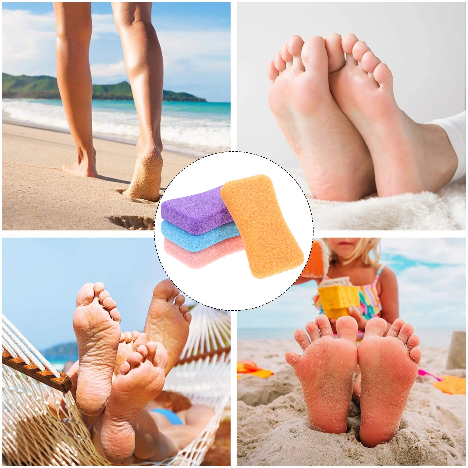 

4pcs Foot Files for Dead Skin Removal Purple Exfoliates Calluses Softly Clean Shaver Foot Grater