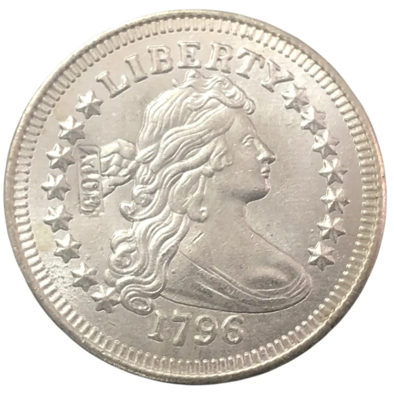 

1796 Американский маленький Орлан с драпировкой на четверть доллара