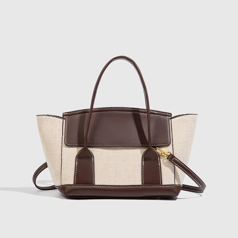 

Fashion Canvas Tote Top-handle Women Handbags Patchwork Shoulder Bag Designer Bags for Women Crossbody Bag NEW Small Shopper