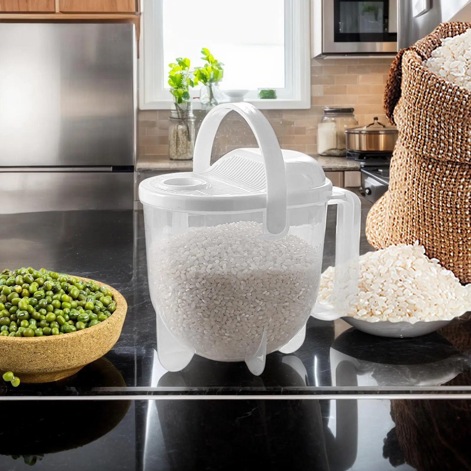 

Многофункциональная корзина-дуршлаг 2-в-1 для мытья риса и овощей, с крышкой, для домашней кухни