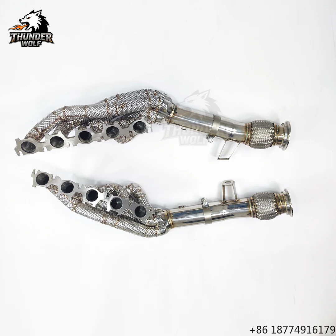 

New High Quality Exhaust Headers for R8 V10 5.2L with Heat Shield Performance Exhaust System One Year Warranty