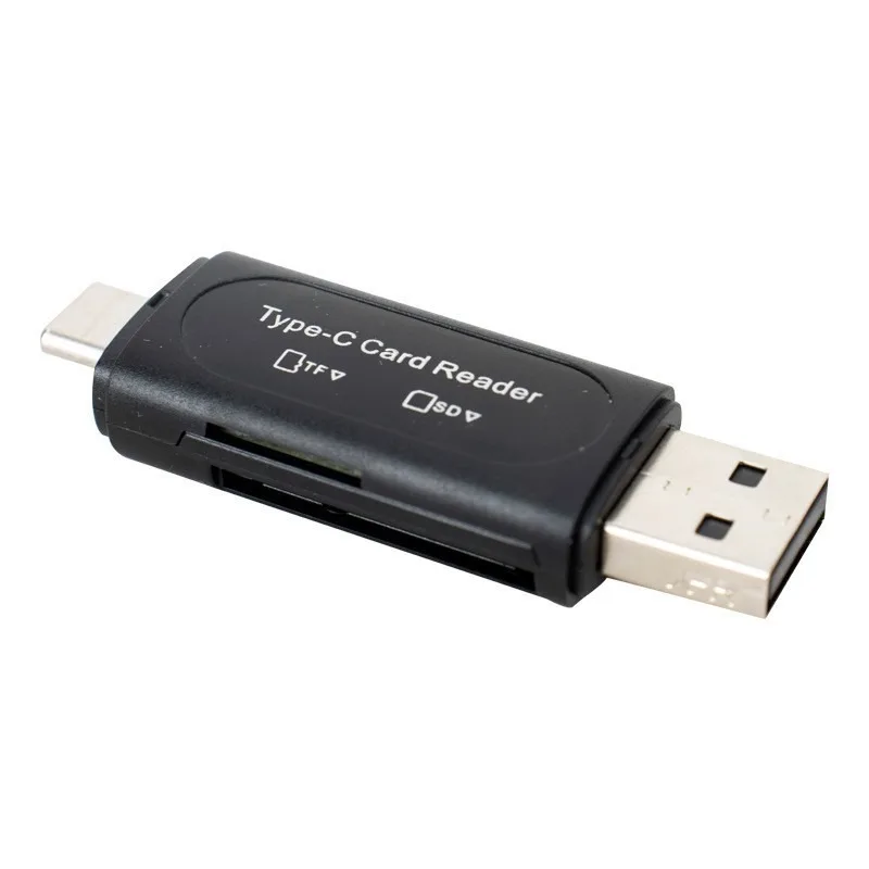 قارئ بطاقات USB متعدد في واحد عالي السرعة من النوع C SD/TF قارئ بطاقة الذاكرة OTG لهاتف كمبيوتر السيارة