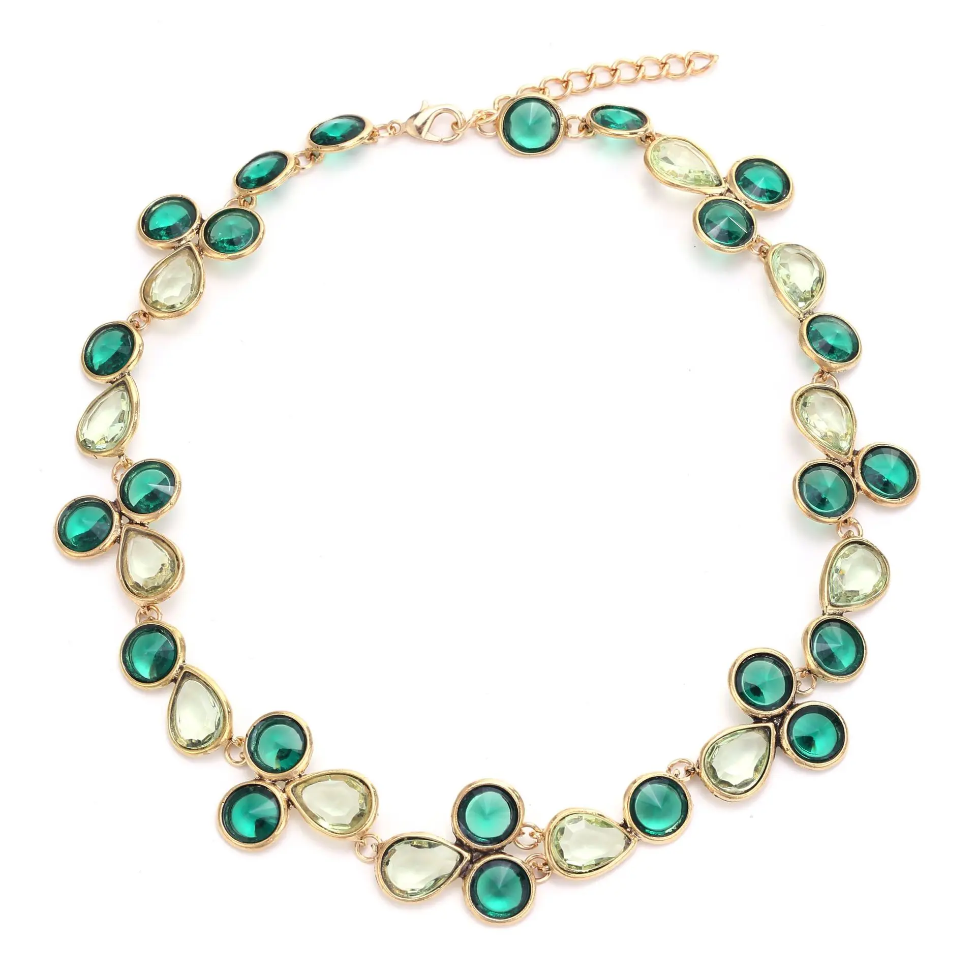 Persönliche, farbenfrohe Tropfenform-Kristall-Strass-Choker-Halskette für Damen, Statement-Schmuck für Bankette und Partys, Halsaccessoires – Detail 9