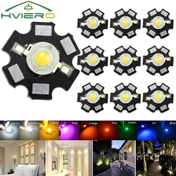 10Pcs LED Chip Lamp Bead 1W High Power Bright COB For DIY Lamp With 20mm Star PCB Platine Heatsink Interior Decorative Lighting