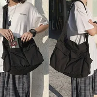 Women's School Messenger Bags For Women Shoulder Ladies Designer Handbag Solid Large Capacity Casual Canvas Shoulder Female Bags - Image 5