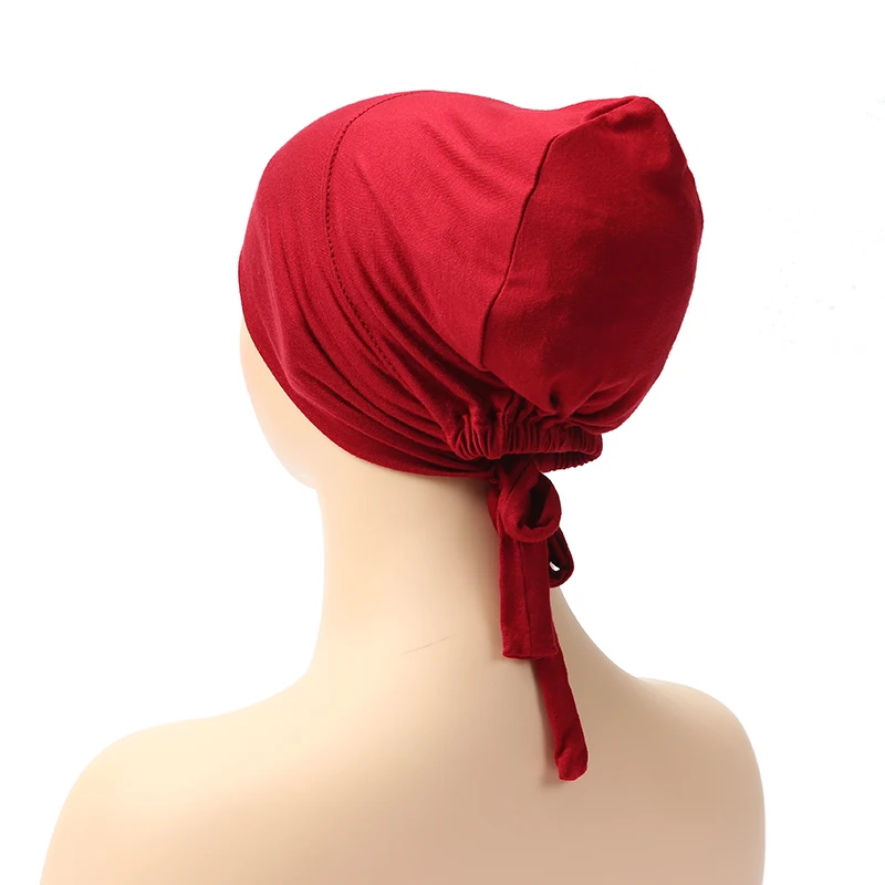 Adjustable Inner Caps Solid Color Elastic Cap Modal Hijab Muslim Bonnet Underscarf Women Fashion Accessories