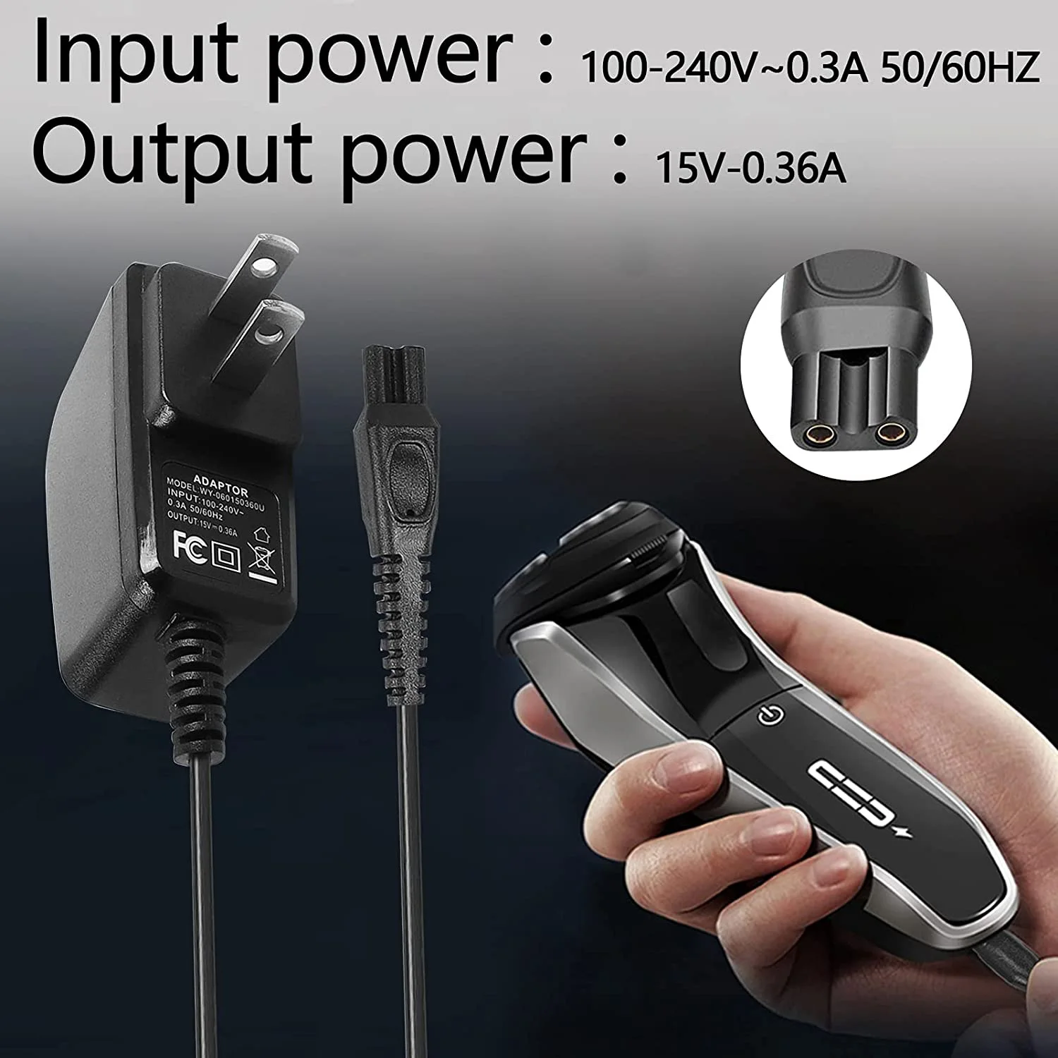 Cavo di ricarica per rasoio per sostituzione Philips-Norelco-Hq8505 Fit Norelco 7000 5000 3000 Series rasoio elettrico spina americana