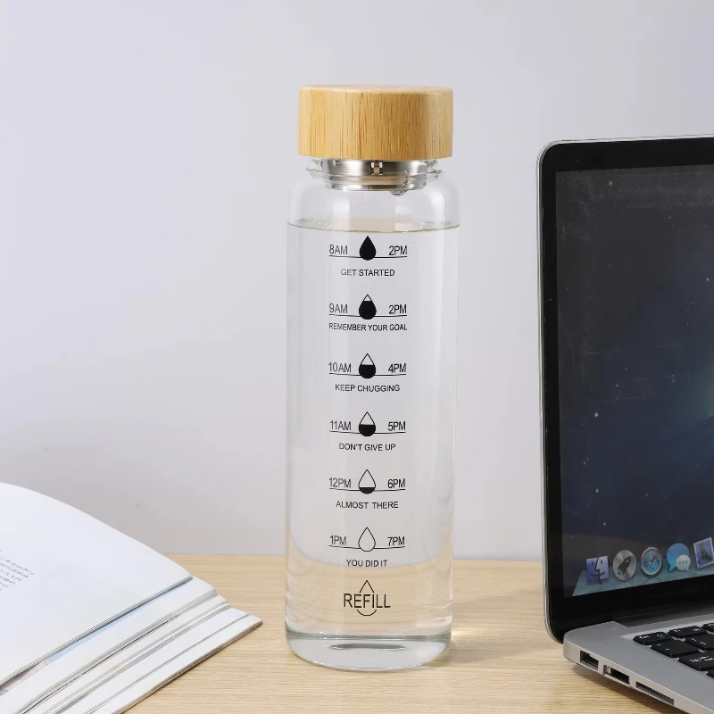 Convenient Glass Cup with Tea Partition Large Capacity Water Cup Heat Resistant and High Temperature Brewing Cup Time Scale