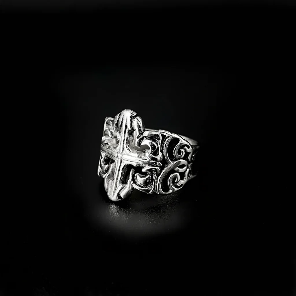 빈티지 플뢰르 드 리스 스테인리스 스틸 링 펑크 고딕 - Chrome Hearts Ring 리뷰 및 가격