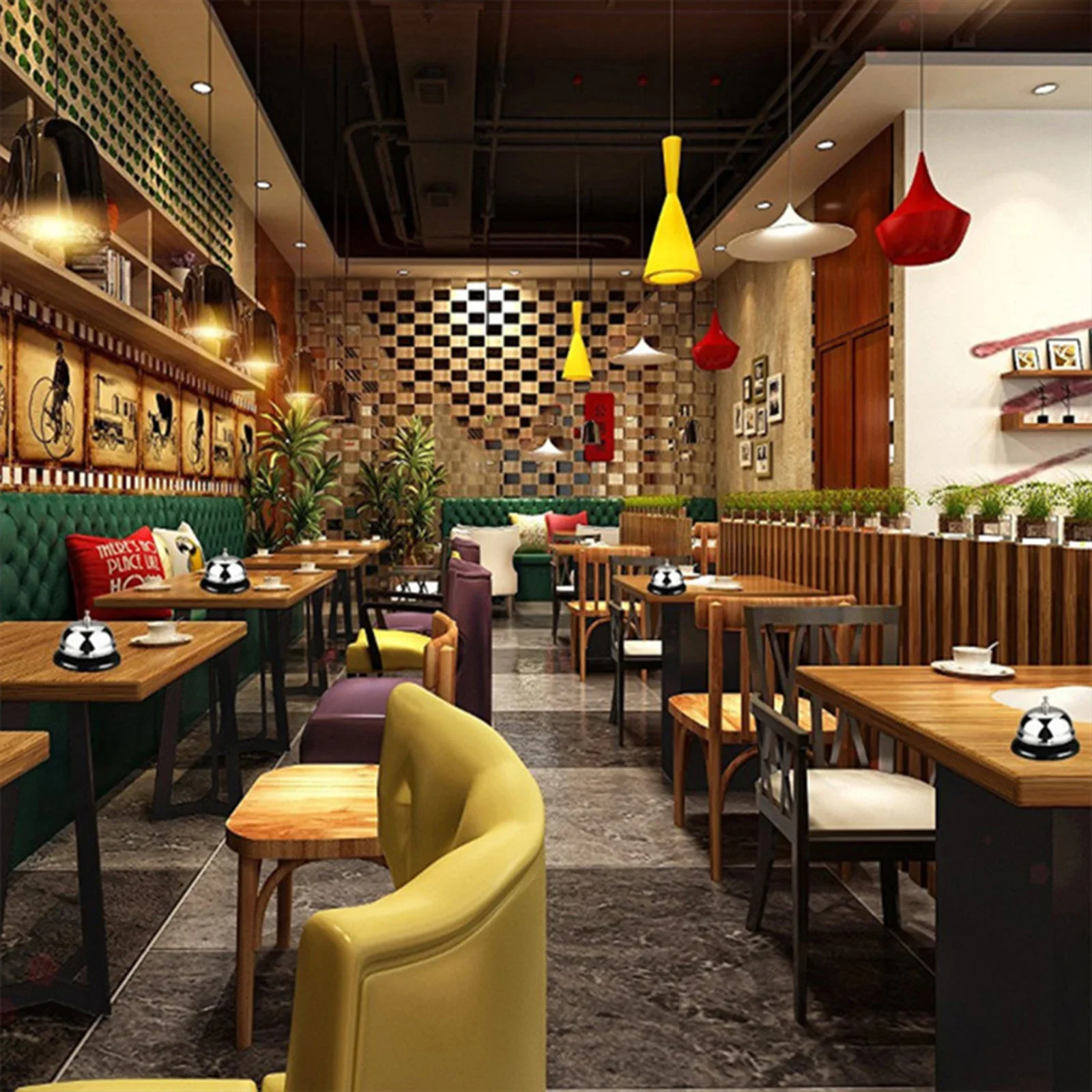 الضيوف مطعم الهدايا النظام منصة مشروبات رنين جرس الطاولة دعوة الاستقبال عيد الميلاد المنزل أجراس الحديد خدمة المطبخ