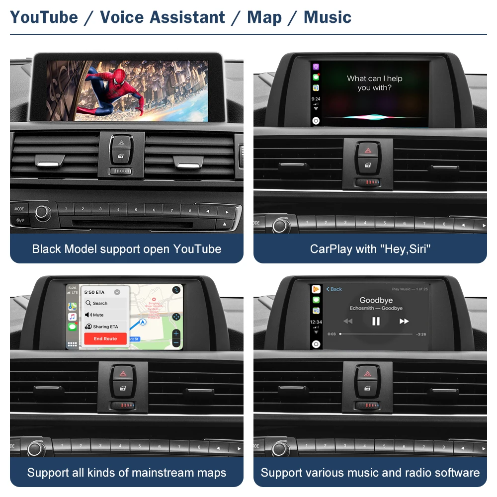 Road Top bezprzewodowy CarPlay dla BMW 1 2 serii F20 F21 F22 F23 F45 2011-2020 NBT EVO z lusterkiem AirPlay funkcje