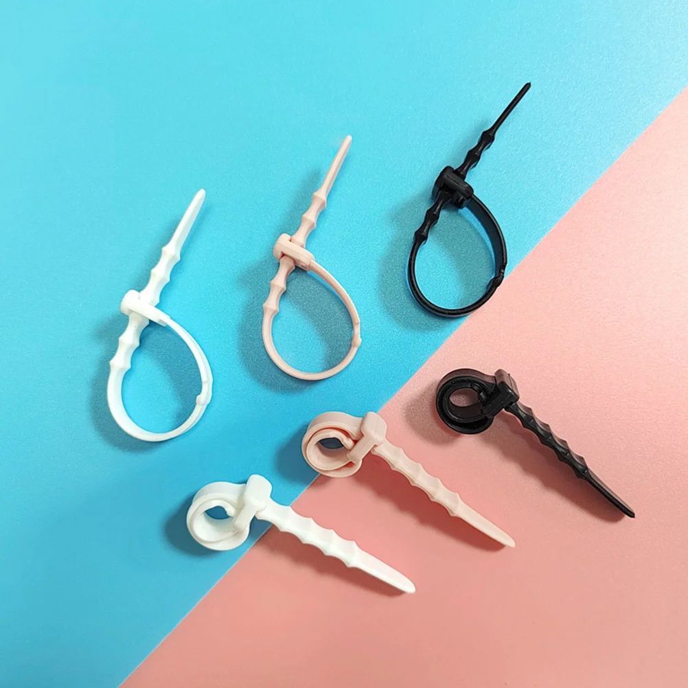 

20pcs Silicone Cable Ties Adjustable Wire Fixing Straps For Charging Cords Usb Cables Headphones Cable Organizer Storage Tool