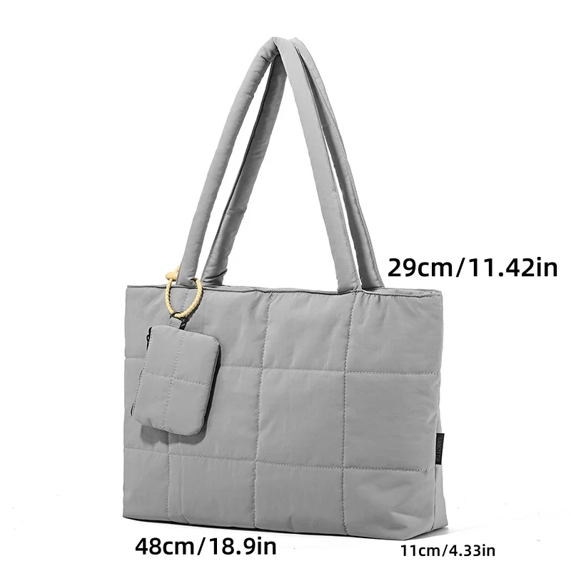 حقيبة كتف نسائية جديدة أنيقة وغير رسمية ذات سعة كبيرة مع تصميم بسيط بلون سادة وحقيبة تحت الإبط #2