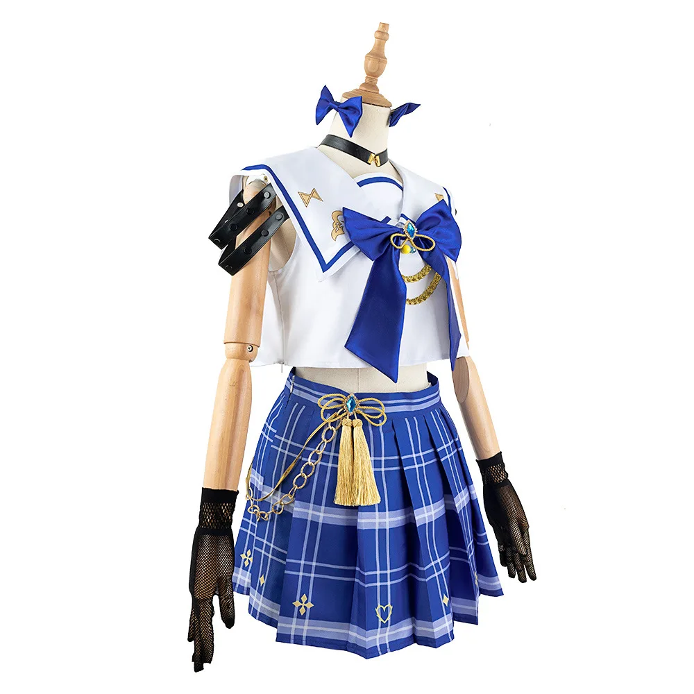 Vtuber Nijisanji Ike Eveland/Maria Marionette Game Suit Lovely Uniform Cosplay Costume Halloween Party Role Play Outfit Disguise