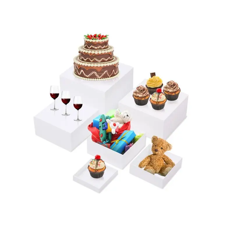6PCS Premium Food Risers for Buffet Table, Catering & Dessert Stand, Collectibles Display (Sizes 10", 9", 8", 7", 6", 5") -