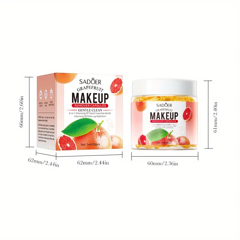 كبسولات مزيل مكياج الجريب فروت، تنظيف عميق، مكياج مقاوم للماء، لطيف على البشرة، مناسب للسفر #5