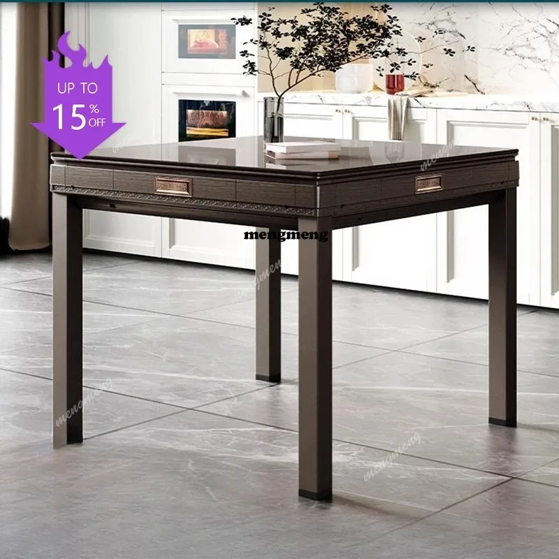 Modern Minimalist Mahjong Table Nordic Automatic Shuffling Card & Mahjong Game Dining Table Metal Low-Noise Home Furniture FYMT