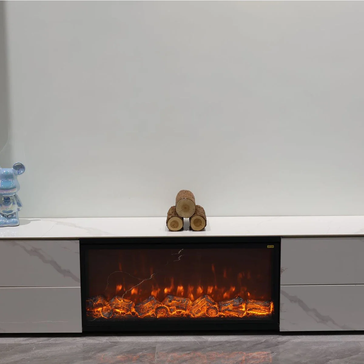 Custom Recessed Electric Fireplace Tv Stand Luxury Remote Control Fireplace Decoration Living Room 3d LED Fireplace