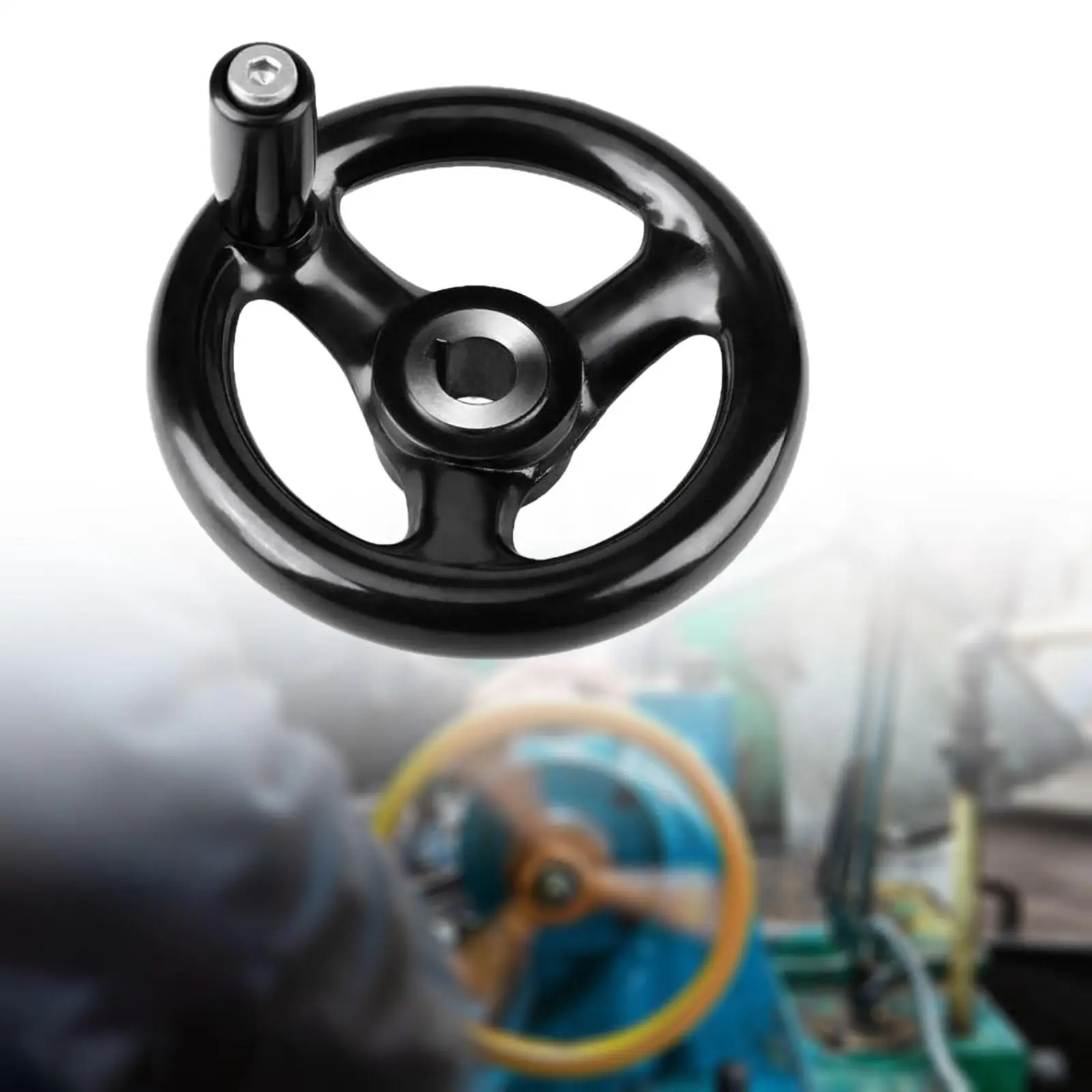 Picture 4: Round Hand Wheel Replace with Revolving Knob Handle for Grinder Crank Lathe