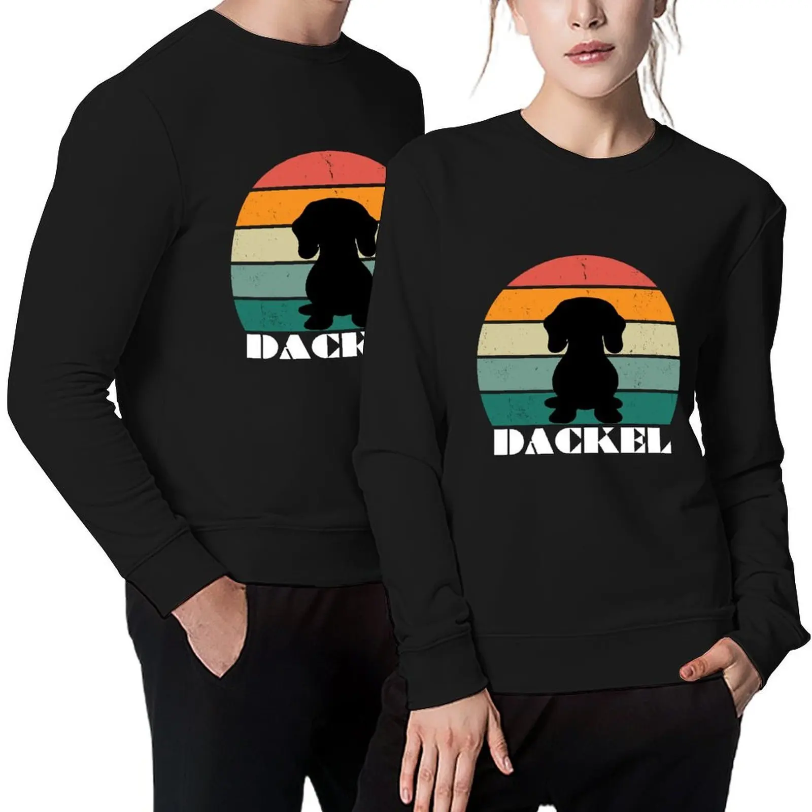 

Dackel sunset design for dark Pullover japanese style autumn new products men clothing fashion men new in sweatshirts