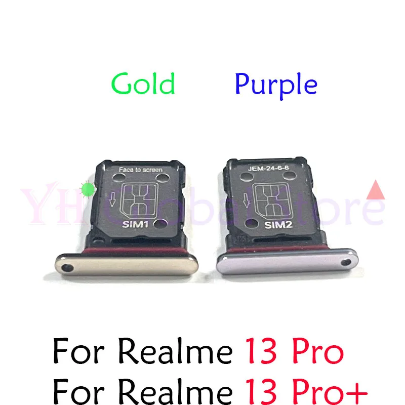 Pièces de réparation de carte SIM pour Realme, fente pour carte SIM, support d'escalier, 13 Pro, 10 pièces